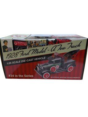 1928 Ford Model A Tow Truck 1:25 Scale Die-Cast Vehicle Texaco Series #34 NOB